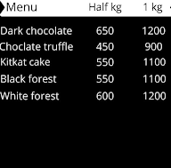 The Janamdin Cakes menu 1