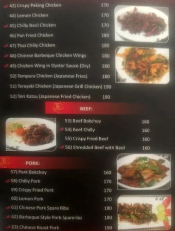 Tenzin Kitchen menu 