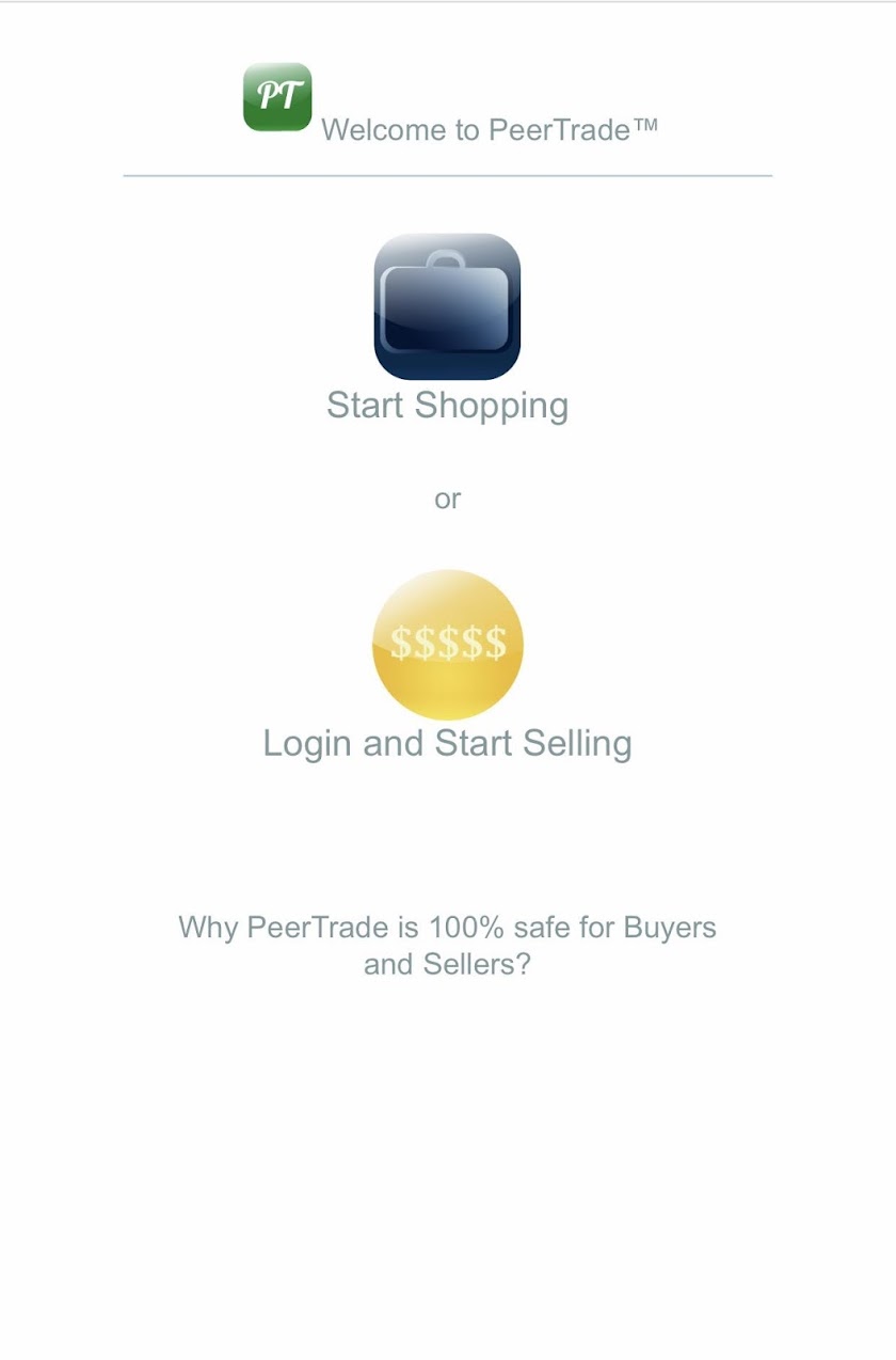 PeerTrade Screen 1