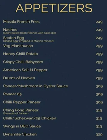 Mabrooks Cafe menu 