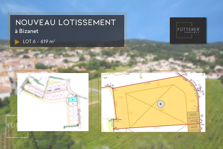 Vente terrain  619 m² à Bizanet (11200), 120 900 €