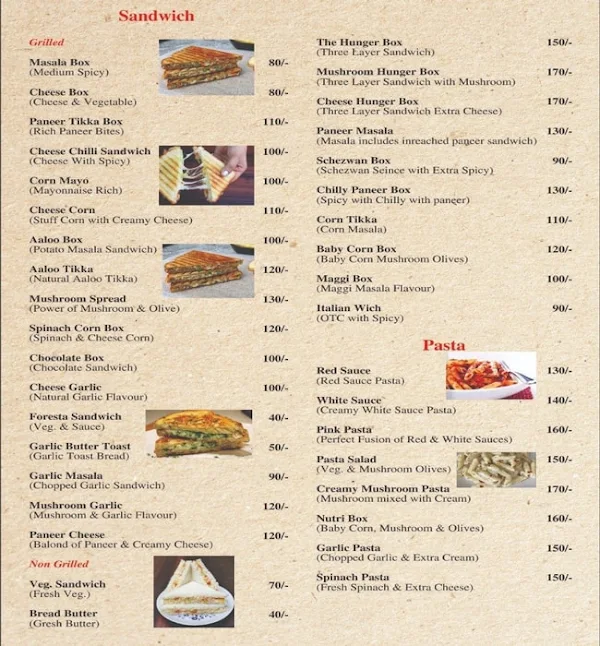 Sandwich Box menu 