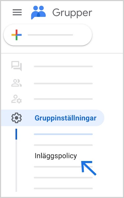 Hitta Inläggspolicy längst ned till vänster.