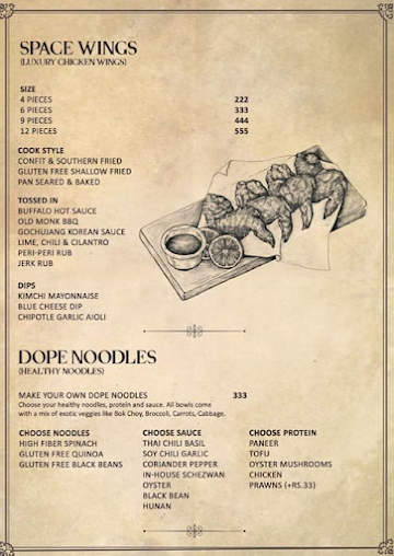 Space Slides menu 