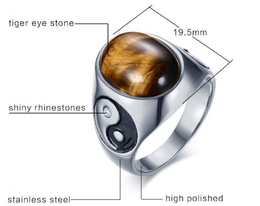 Title 1, Tijgeroog Lucky Ring voor bescherming en succes...