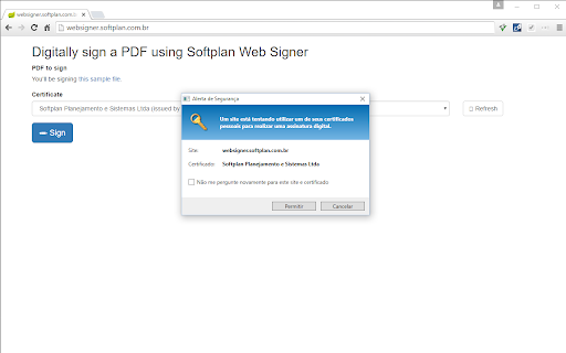 Web Signer chrome extension