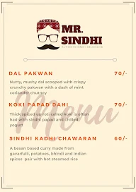 Mr. Sindhi menu 1