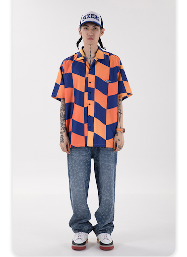 Title 4, Racing Plaid High Street Hip-Hop T-Shirt That G...