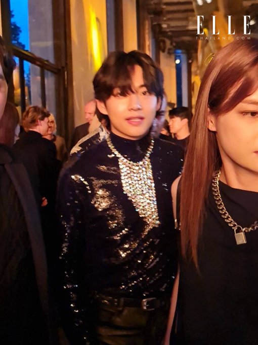 Taehyung of BTS at Celine Fashion Show at Paris Fashion Week - Asians Out  Loud