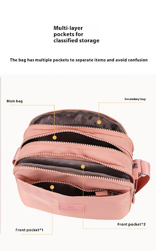 Title 17, Simple nylon small square bag for women. Lightw...