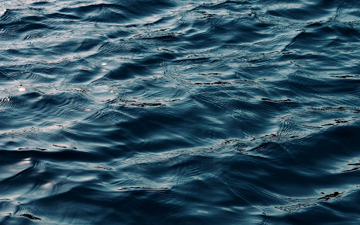 The sea surface is undulating