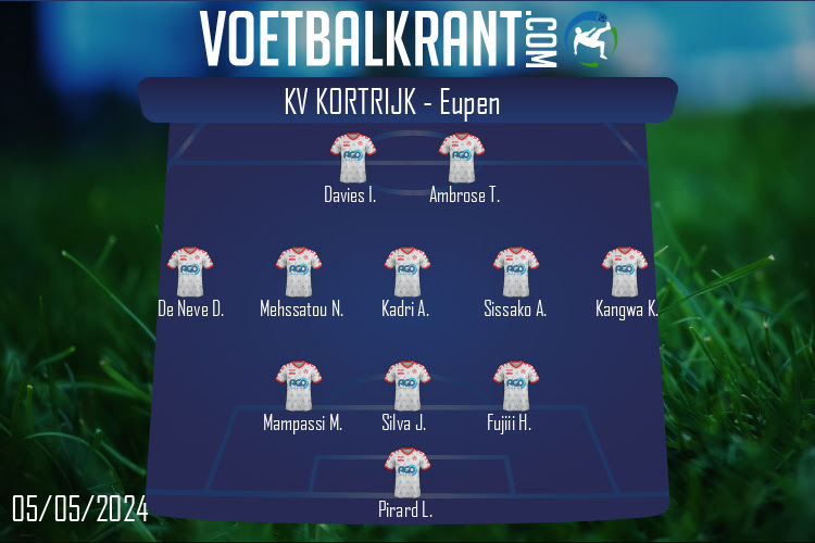 Opstelling KV Kortrijk | KV Kortrijk - Eupen (05/05/2024)