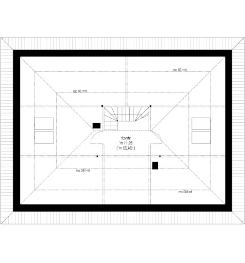 Dom na praktycznej 3 B - Rzut strychu