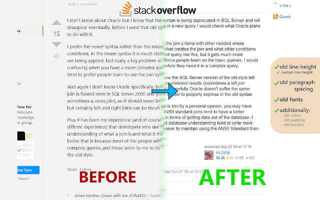 Revert StackExchange Formatting chrome extension