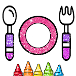 Cover Image of Download Kitchen Coloring Book With Animation - Glitter 1.0 APK