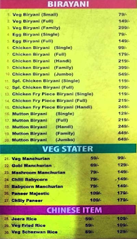 Mj's Hyderabadhi Biryani & Kebabs menu 1