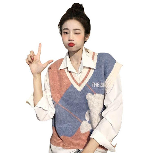 Title 1, College Style Colored Quilt Sweater Vest. Layer...