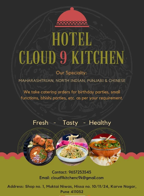 Hotel Cloud 9 Kitchen menu 