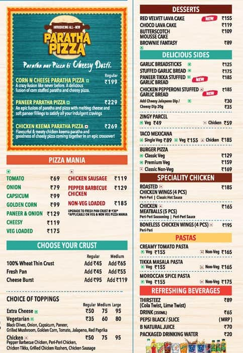 Domino's Pizza menu 