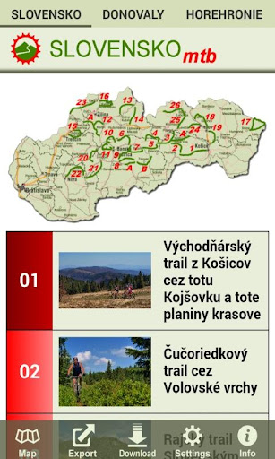 MTB cyklotrasy Slovensko