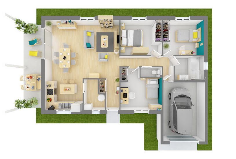  Vente Terrain + Maison - Terrain : 681m² - Maison : 90m² à Bâgé-la-Ville (01380) 