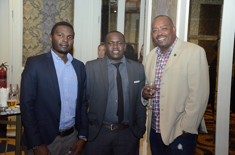 United Telkom operations manager Grian Ngumba, banker Andrew Katamu and Tabaki Freight Services MD Reuben Ndegwa