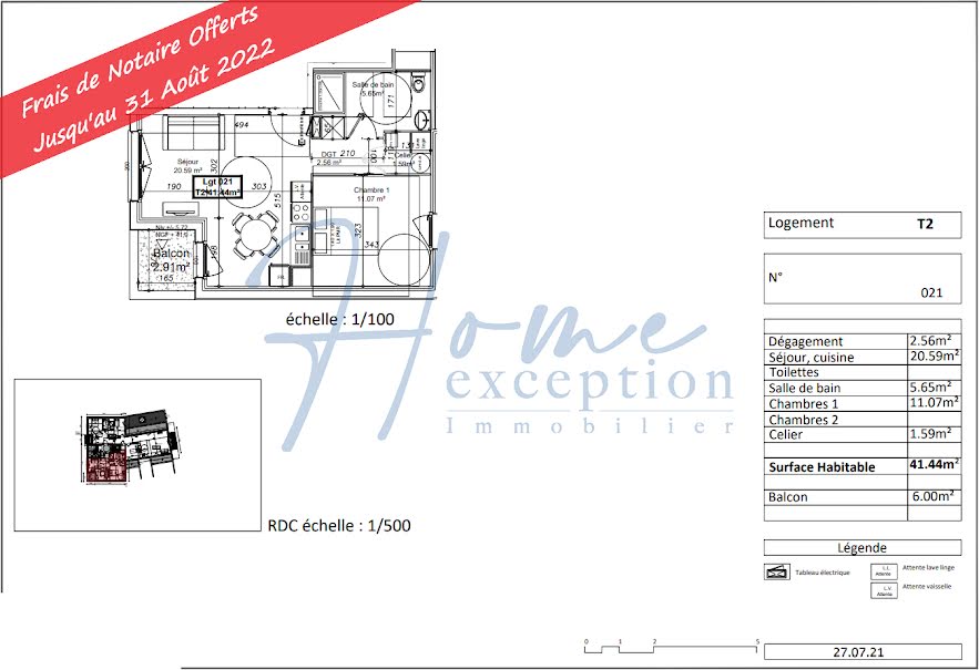 Vente appartement 2 pièces 41.44 m² à Neuville-en-Ferrain (59960), 180 200 €