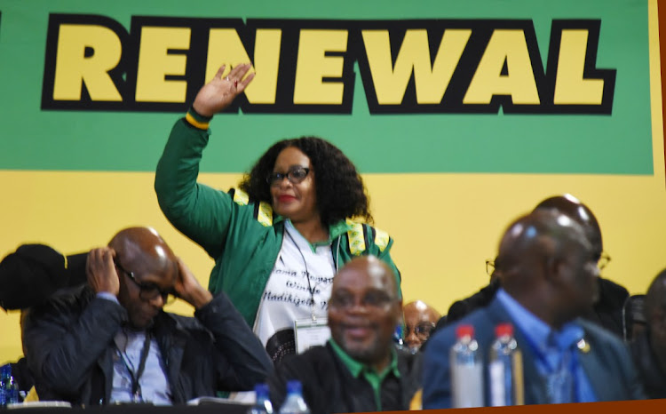 Members of ANC-nominated Nomvula Mokonyane at the 55th national conference at Nasrec.