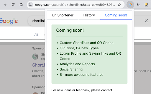 Url Shortener for Google Chrome™ Preview 3
