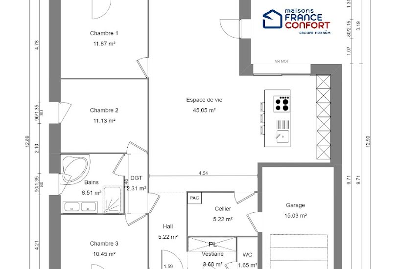  Vente Terrain + Maison - Terrain : 1 092m² - Maison : 103m² à Aibes (59149) 