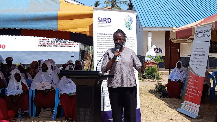 Msambweni Assistant county commissioner Flavia Akumu at Vingujini Secondary School in Kwale on March 5, 2022.