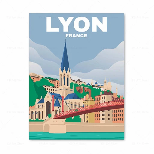 Title 22, Tela de pintura de pôster de viagem vintage. Ar...