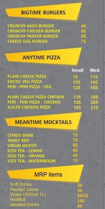 Round O' Clock Cafe menu 