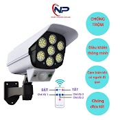 Đèn Năng Lượng Mặt Trời Giả Camera Ngoài Trời Tự Động Bật Tắt Chống Trộm, Chống Nước Ip67. Có Điều Khiển Shopnhatphong