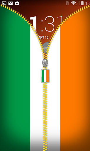 Ireland Flag Zipper Lockscreen