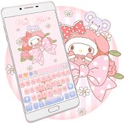 Pink bow girl keyboard  Icon