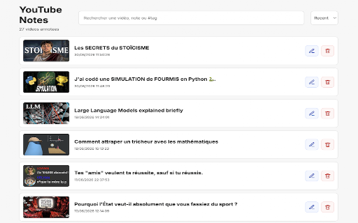 YouTube Notes screenshot 1