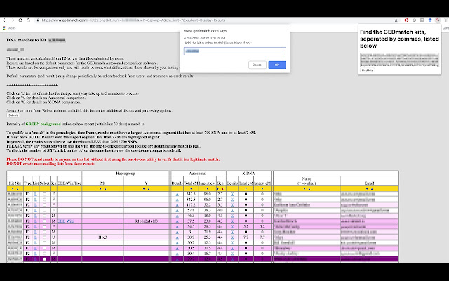 GEDmatch MultiFind Plugin