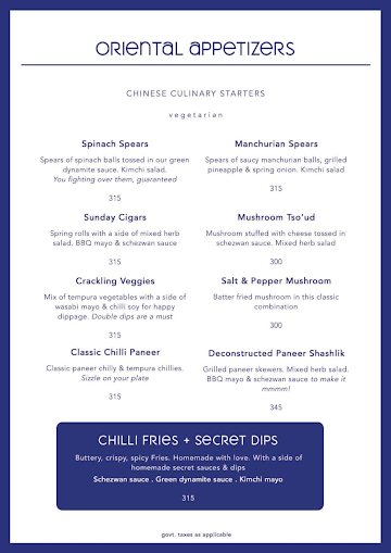 Sunday The Comfort Kitchen menu 