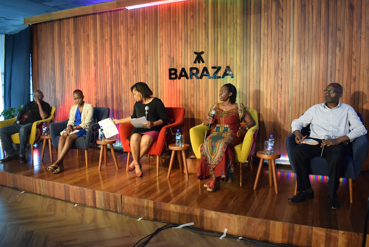 Narc Party Leader Martha Karua speaking during a workshop on safeguarding the digital space ahead of Kenya's 2022 Elections at Media Lab, Nairobi on November 8, 2021/