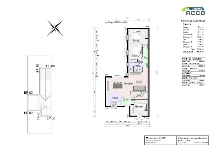 Vente maison neuve 4 pièces 66 m² à Bouhet (17540), 172 000 €