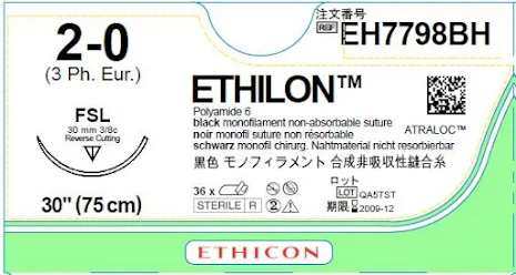 Ethilon 2/0 FSL 75cm EH7798H