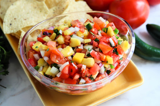 A bowl of Pico de Gallo.