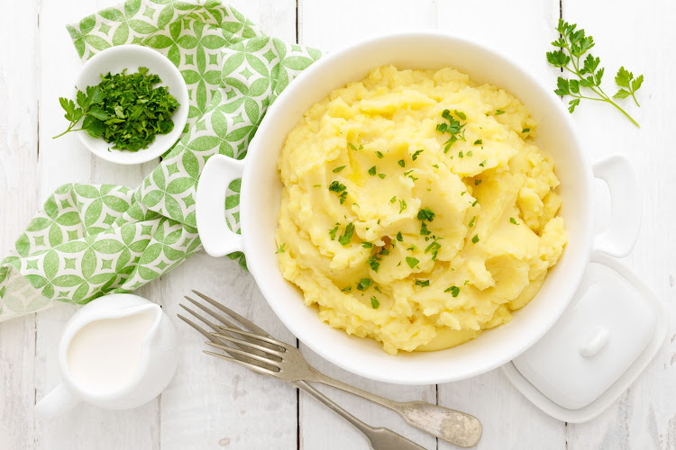 Mashed potato, or billowing clouds of comfort, as the writer describes it.