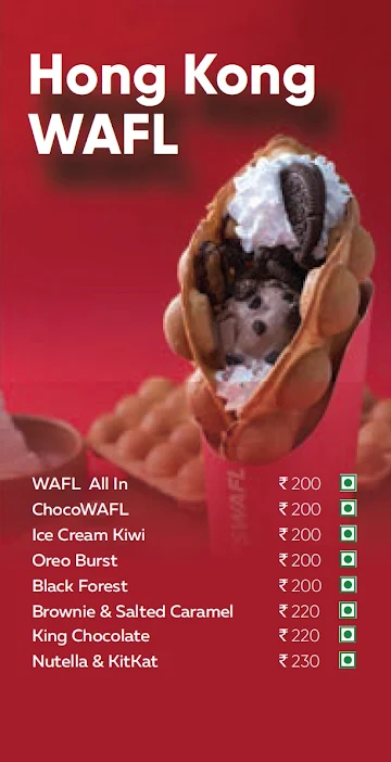 Wafl Cafe menu 