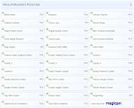 Mountain's Pizza Club menu 2