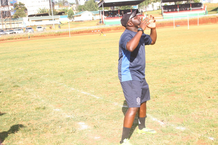 Gusii FC coach Kassim Junior reacts during a past match