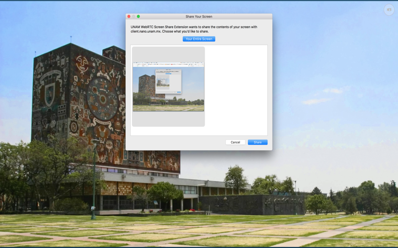 UNAM WebRTC Screen Share Extension Preview image 0