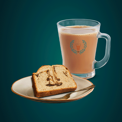 Kesar Elaichi Chai Uni-Flask With Chai Masala Cake