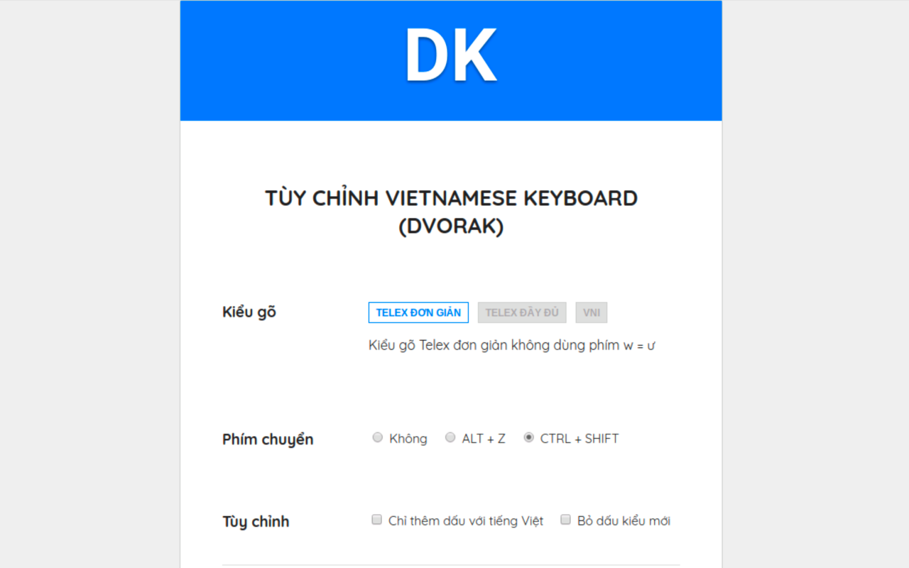 Vietnamese Dvorak Keyboard Preview image 2